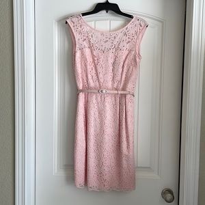 WHBM Pink lace midi dress, size 4